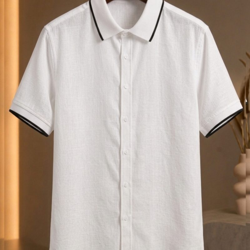 Premium white 1ST Rib haff Shirt