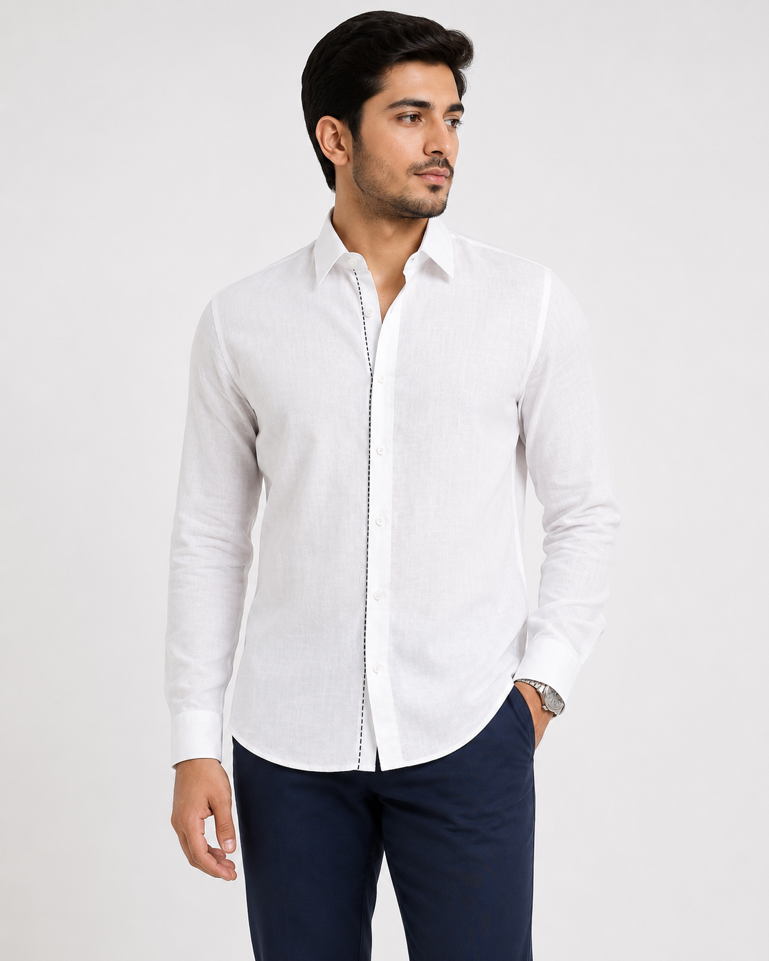 Royal Rimi White full Shirt